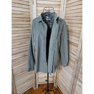 Jachs Girlfriend Jacket Large Olive Green Quilted Look Button Womens